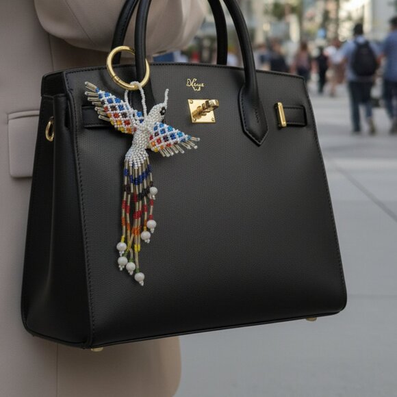 Handwoven Beaded Hummingbird Keychain – Bag Charm, Pendant, Ornament NW - Picture 6 of 6